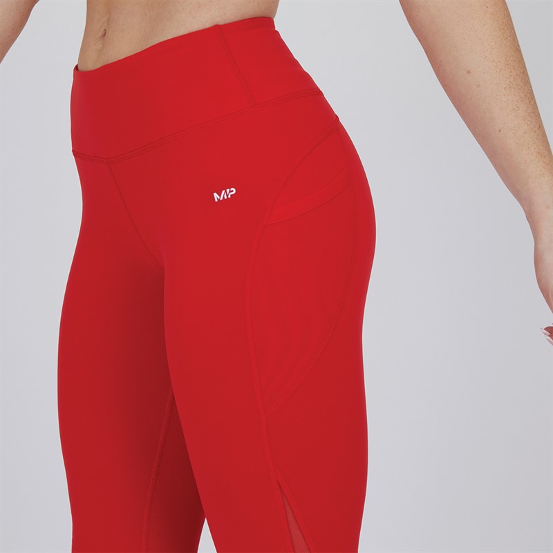 MYPROTEIN Womens Power Mesh High Waisted Tight Leggings Red