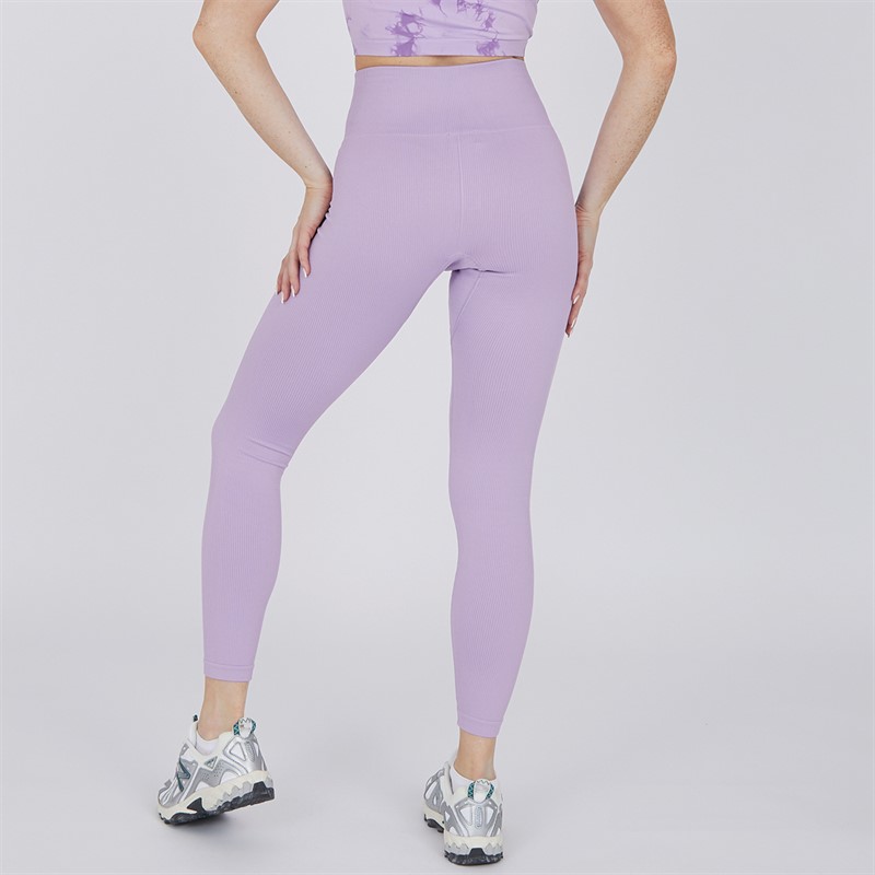 MYPROTEIN Womens Tempo Rib Seamless High Waisted Tight Leggings Purple