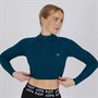 MYPROTEIN Womens Tempo Seamless Cropped 1/4 Zip Top Green