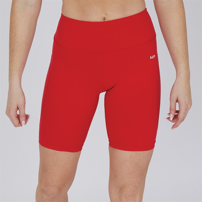 MYPROTEIN Womens Power High Waisted Cycling Shorts Red - Size XS