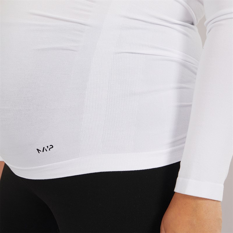MYPROTEIN Womens Maternity Seamless Long Sleeve Top White