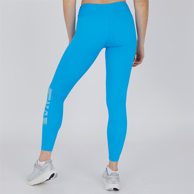 MYPROTEIN Womens Graffiti Graphic High Waisted Tight Leggings Blue