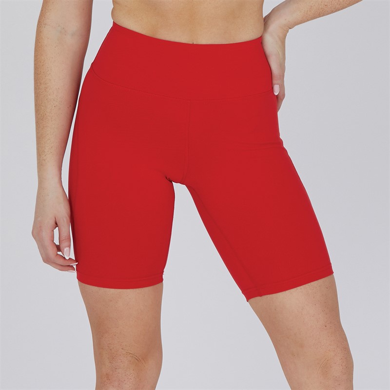 MYPROTEIN Womens Power High Waisted Cycling Shorts Red - Size XXS