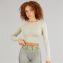 MYPROTEIN Womens Shape Seamless Cropped Long Sleeve Top Grey