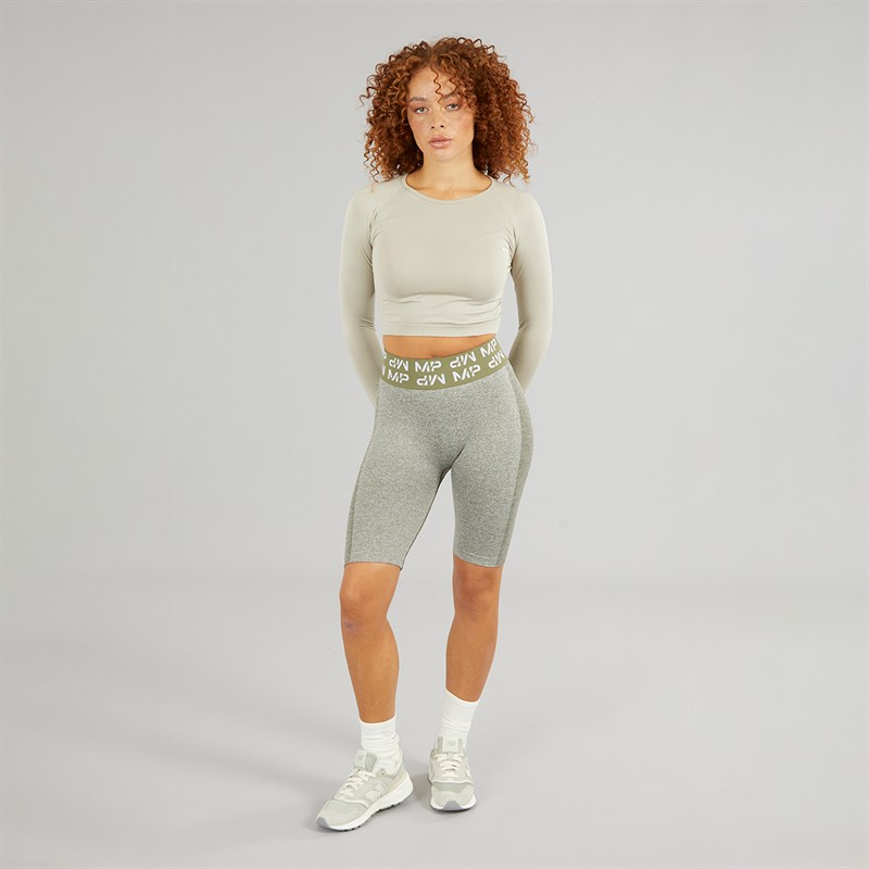 MYPROTEIN Womens Shape Seamless Cropped Long Sleeve Top Grey