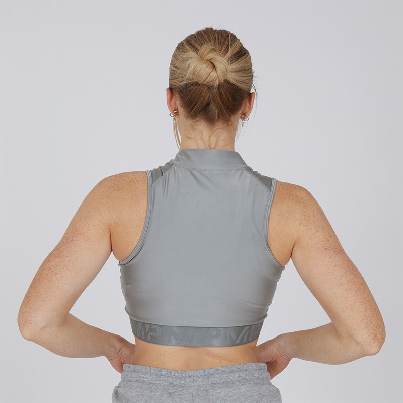 MYPROTEIN Womens Engage Cropped 1/4 Zip Top Metallic