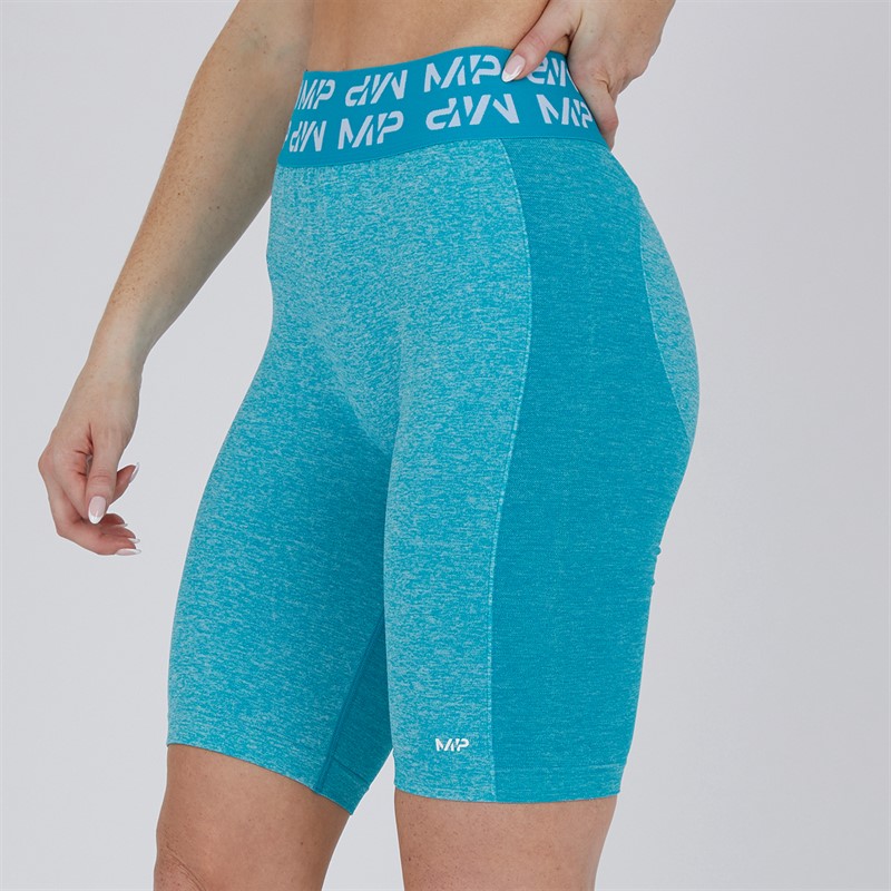MYPROTEIN Womens High Waisted Cycling Shorts Blue - Size S