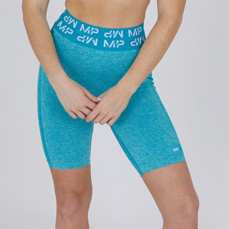 MYPROTEIN Womens High Waisted Cycling Shorts Blue