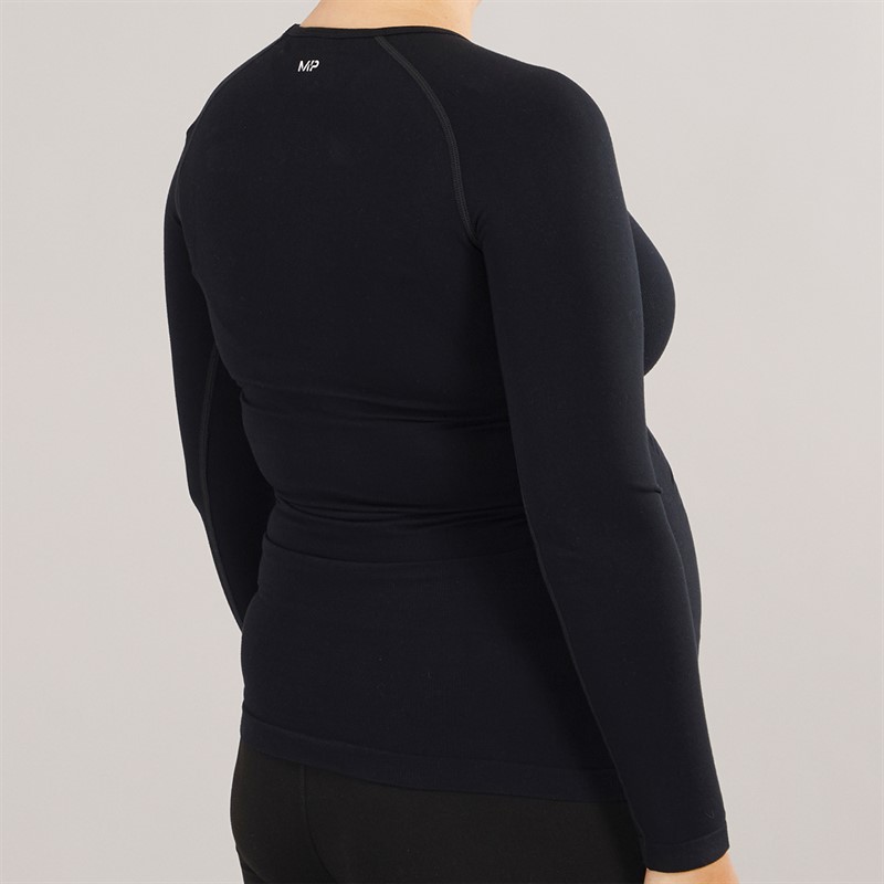 MYPROTEIN Womens Maternity Seamless Long Sleeve Top Black