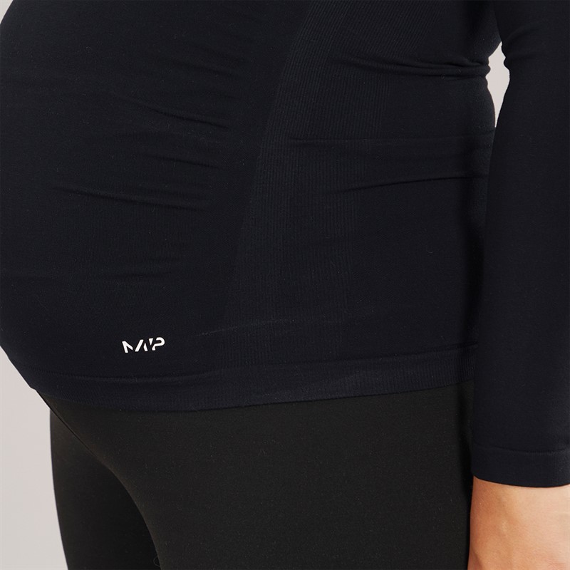 MYPROTEIN Womens Maternity Seamless Long Sleeve Top Black