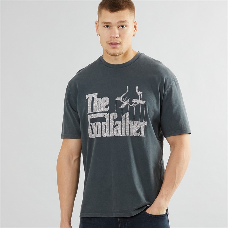 The Godfather Mens Strings Logo T-Shirt Washed Black - Size S