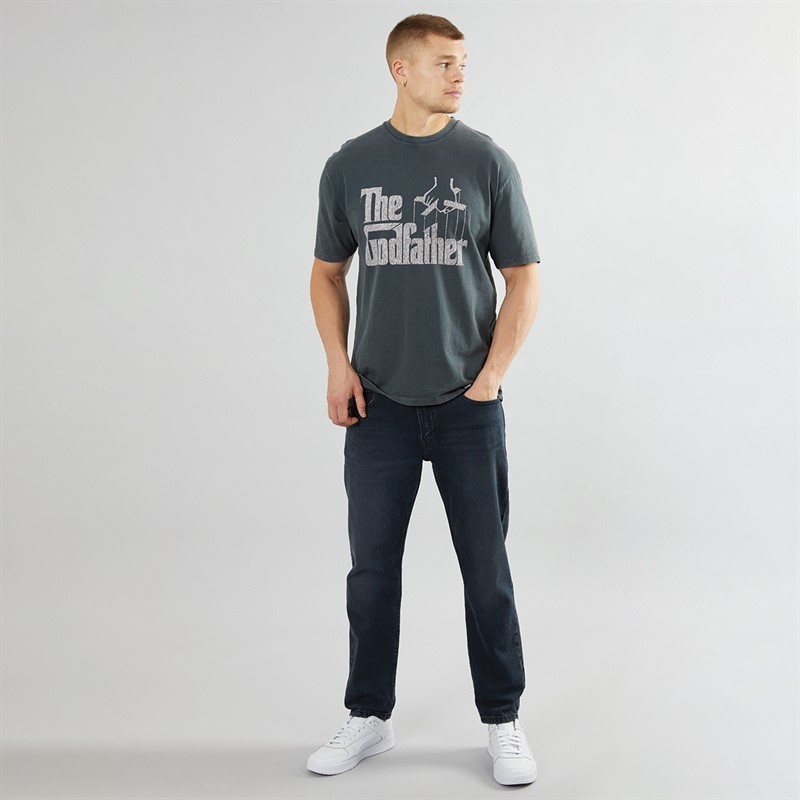 The Godfather Mens Strings Logo T-Shirt Washed Black