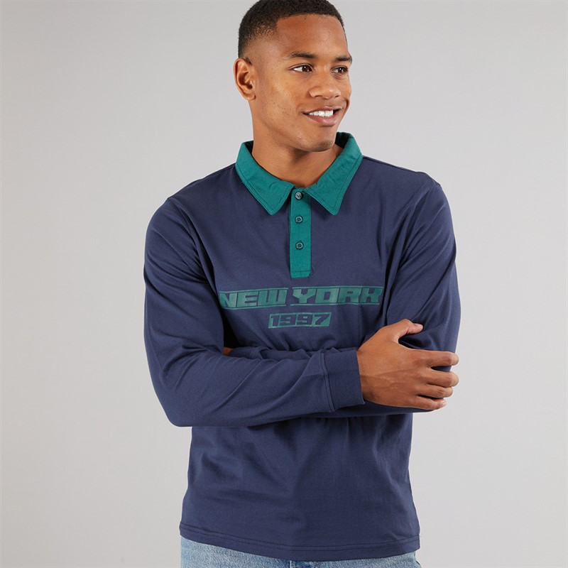 Another Influence Mens Rugby Top Navy/Dark Green