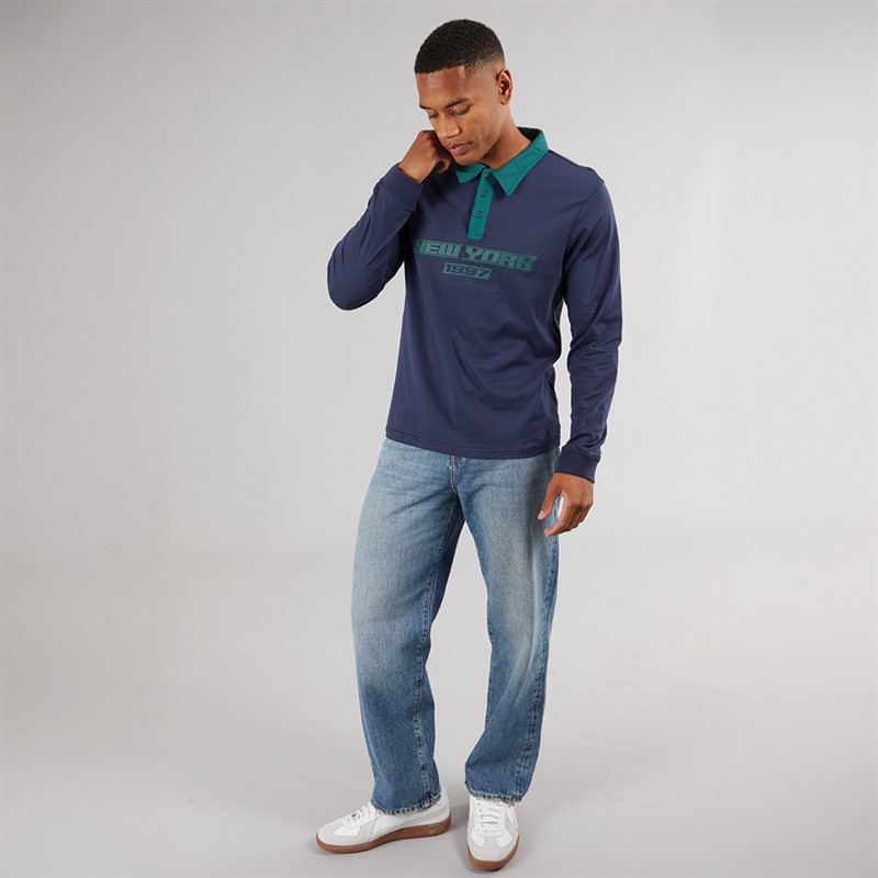 Another Influence Mens Rugby Top Navy/Dark Green