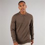 Another Influence Mens Knitted Long Sleeve Polo Dark Brown