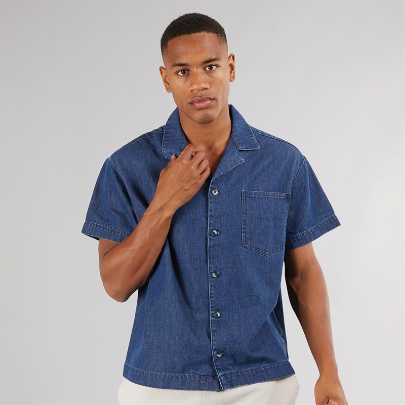 Another Influence Mens Boxy Denim Shirt Indigo Blue - Size XL