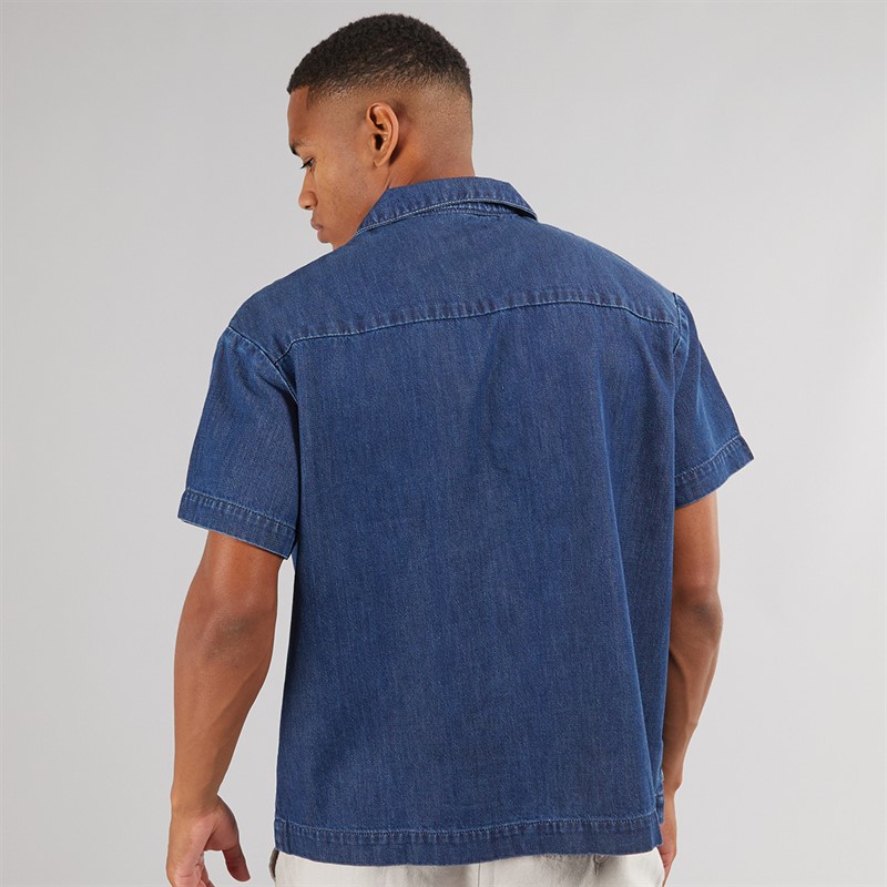 Another Influence Mens Boxy Denim Shirt Indigo Blue