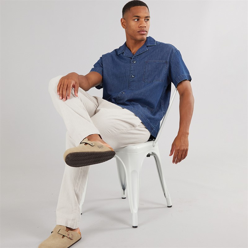 Another Influence Mens Boxy Denim Shirt Indigo Blue