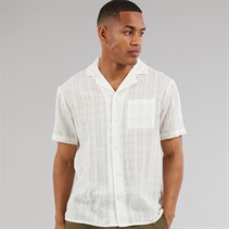 Another Influence Mens Revere Collar Textured Short Sleeve Shirt Off White Off-White