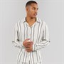 Another Influence Mens Long Sleeve Striped Shirt Charcoal/White