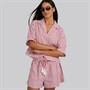 Aray Womens Shirt And Shorts Co-Ord Set Red/White