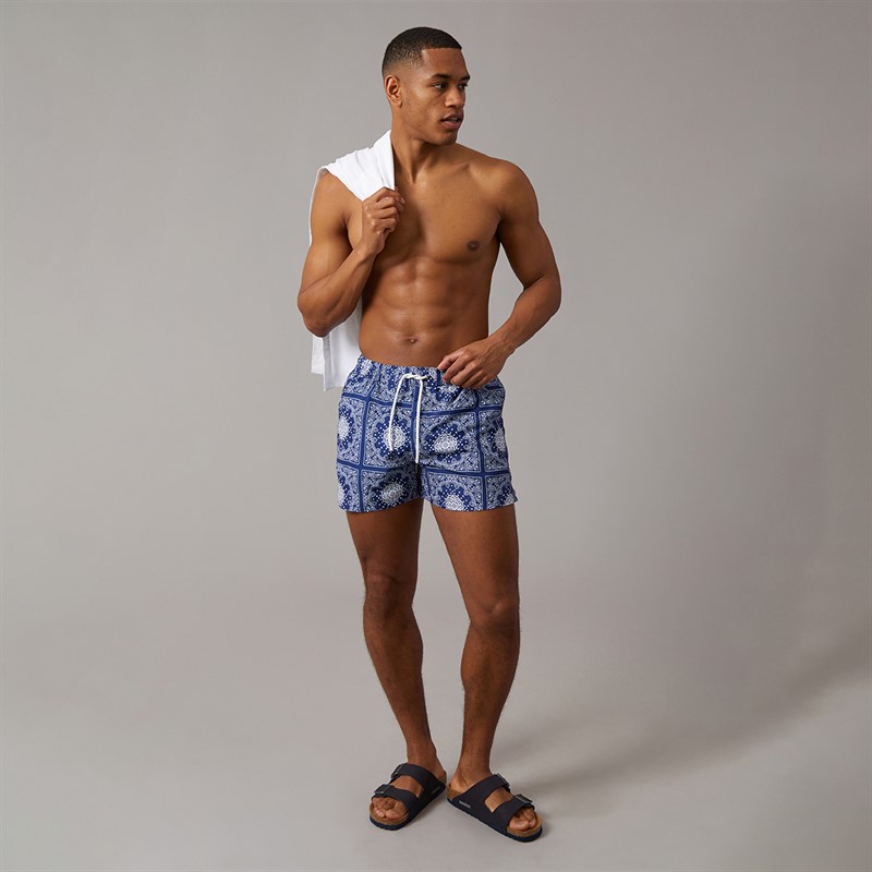 Aray Mens Rocky Bandana Swim Shorts Navy