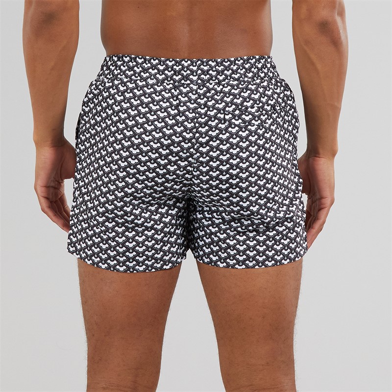 Aray Mens Cloud Geo Swim Shorts Black