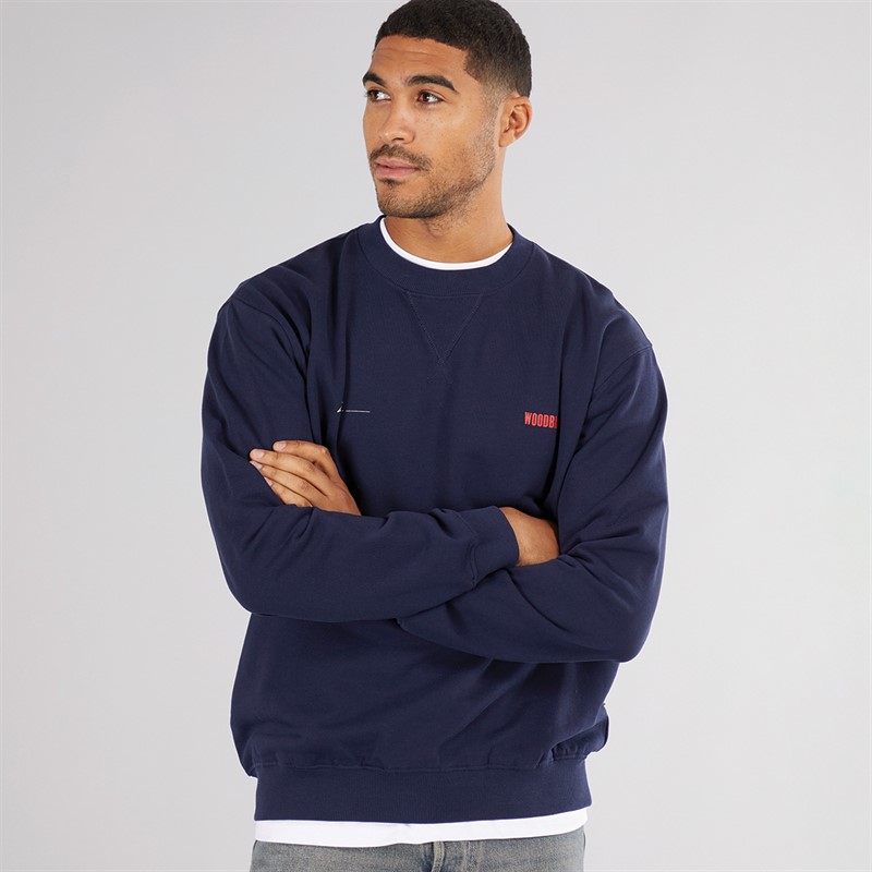 Woodbird Herre Cane Sweatshirt Navy