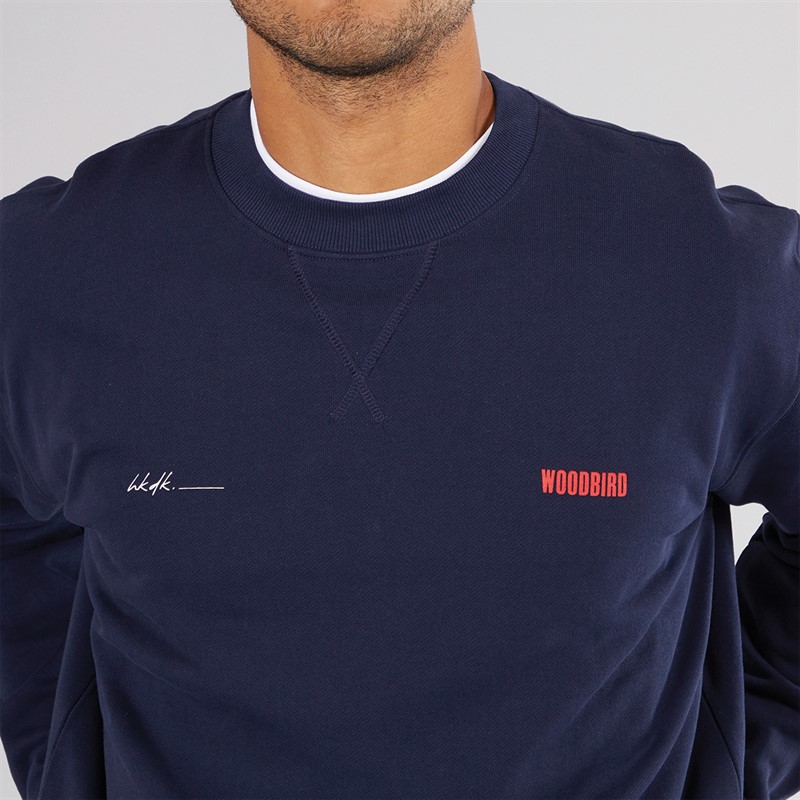 Woodbird Herre Cane Sweatshirt Navy