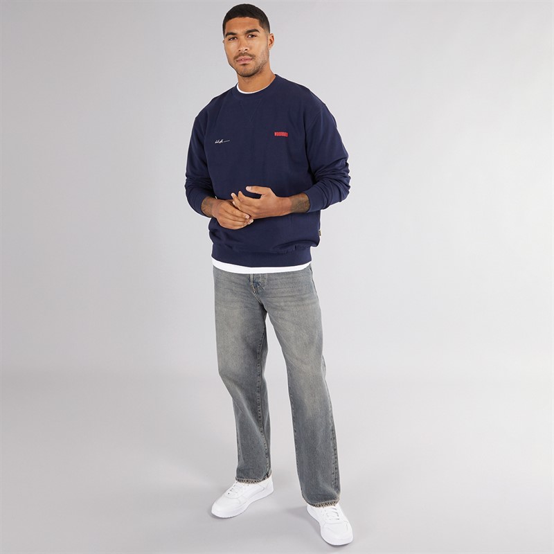Woodbird Herre Cane Sweatshirt Navy