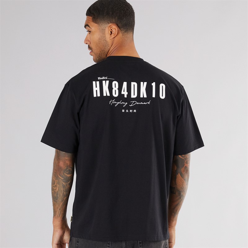 Woodbird Heren Baine T-Shirt Zwart/Wit