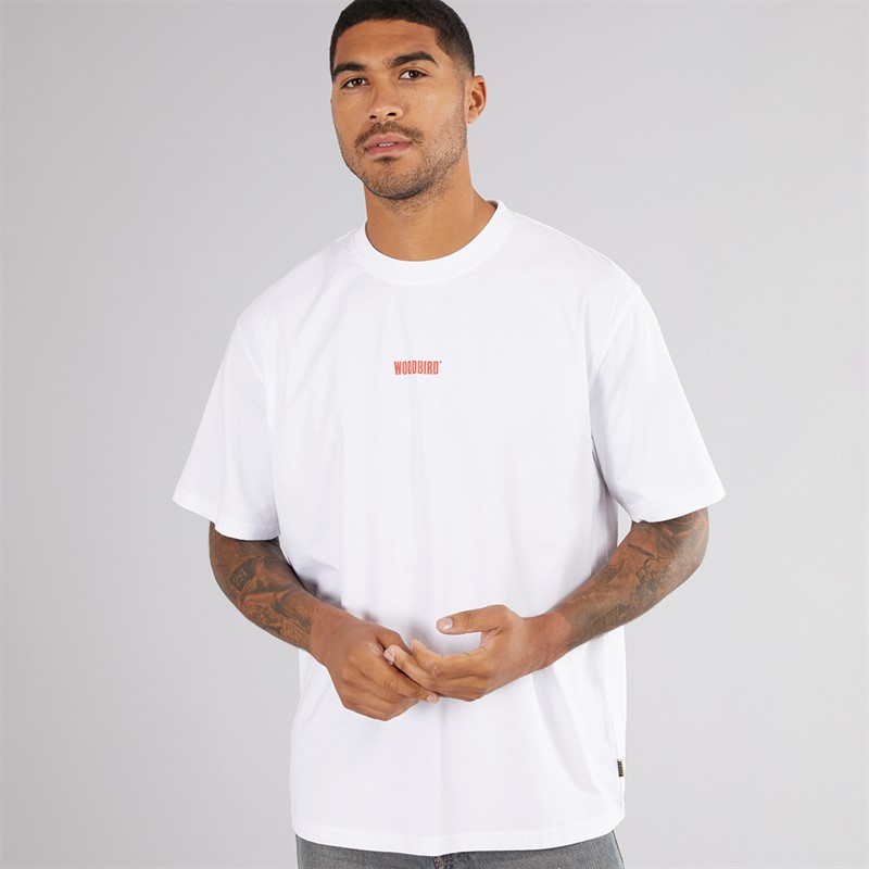 Woodbird Herren Baine T-Shirt Weiß / Rot