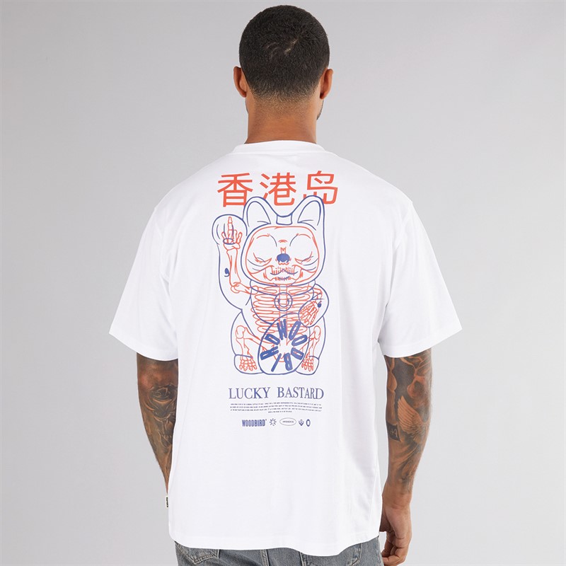 Woodbird Herren Baine T-Shirt Weiß / Rot