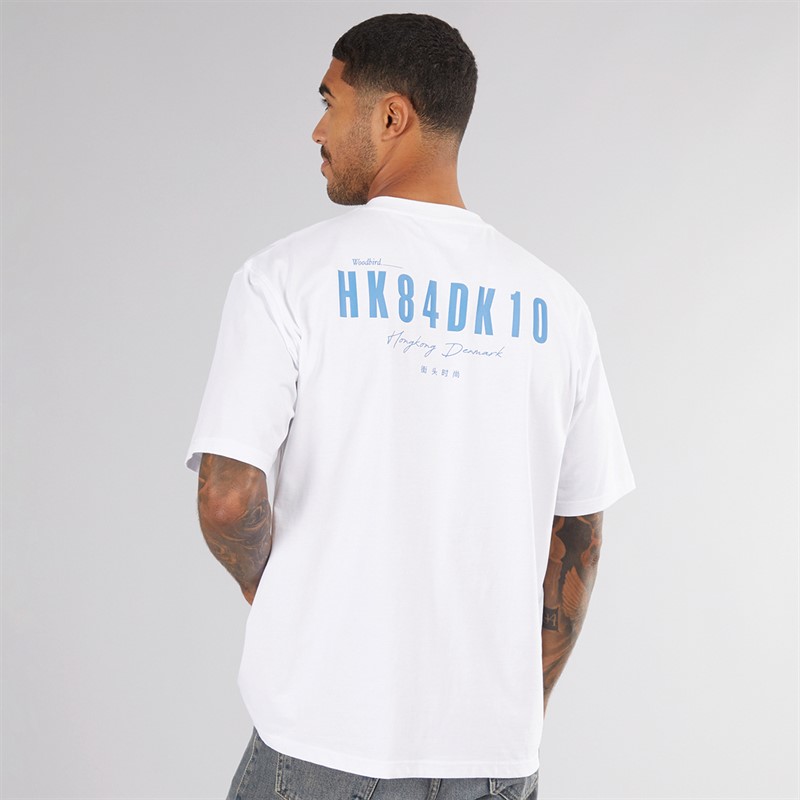 Woodbird Herren Baine T-Shirt Weiß / Blau