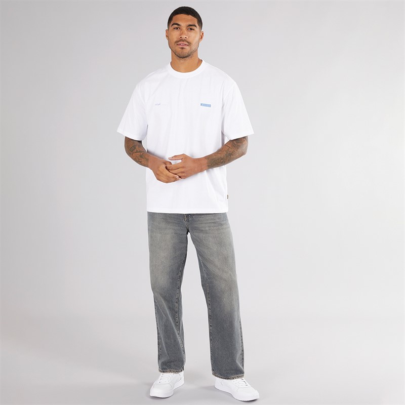 Woodbird Herren Baine T-Shirt Weiß / Blau