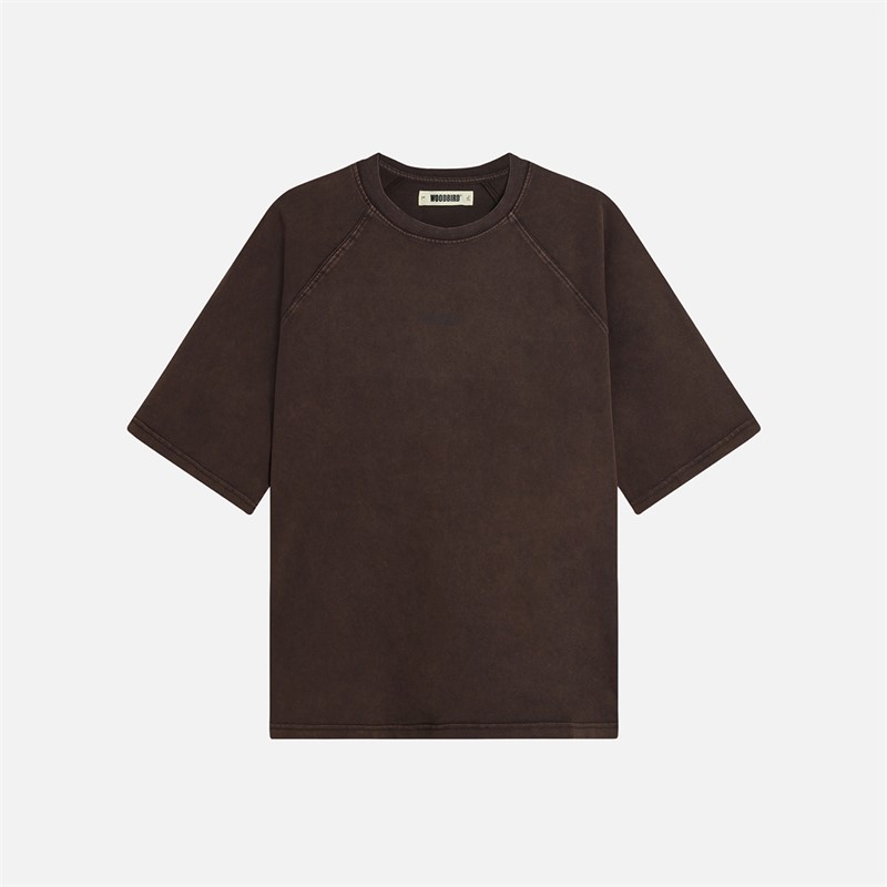 Woodbird Blake T Shirt mit gewaschenem Logo Braun
