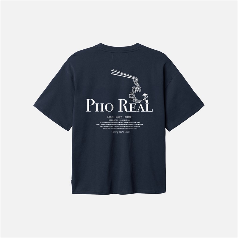 Woodbird Beam Pho T Shirt Dark Navy