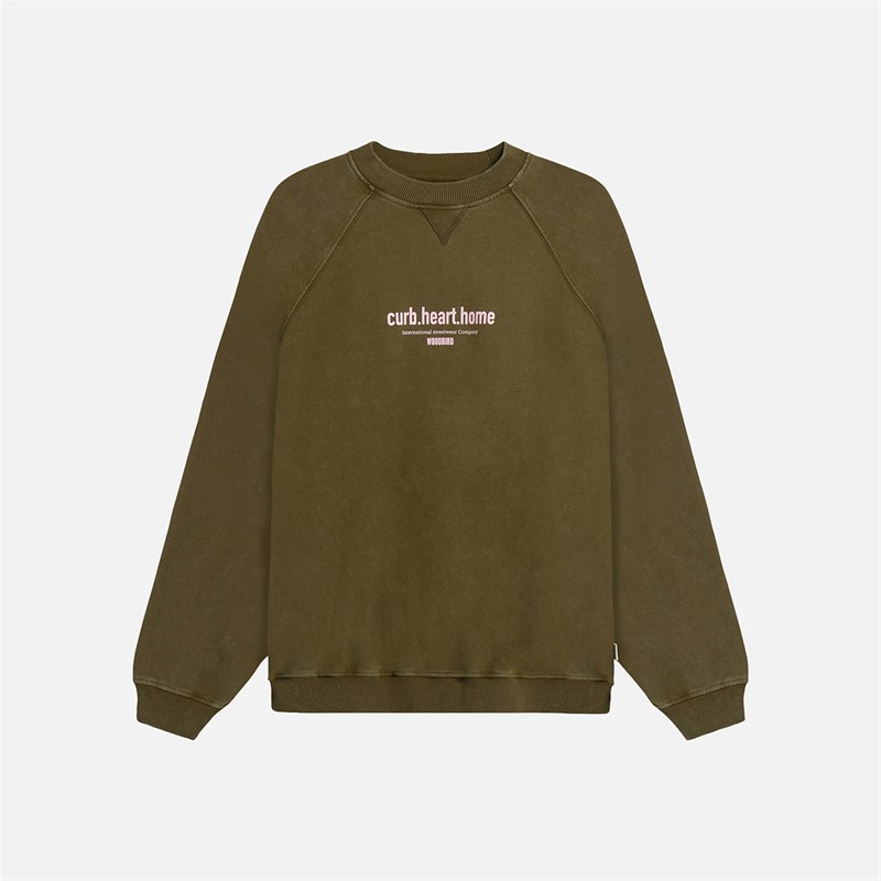Woodbird Zhang Dye Sweatshirt Dark Brown