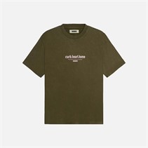 Woodbird Beam verf T-shirt Dark Brown