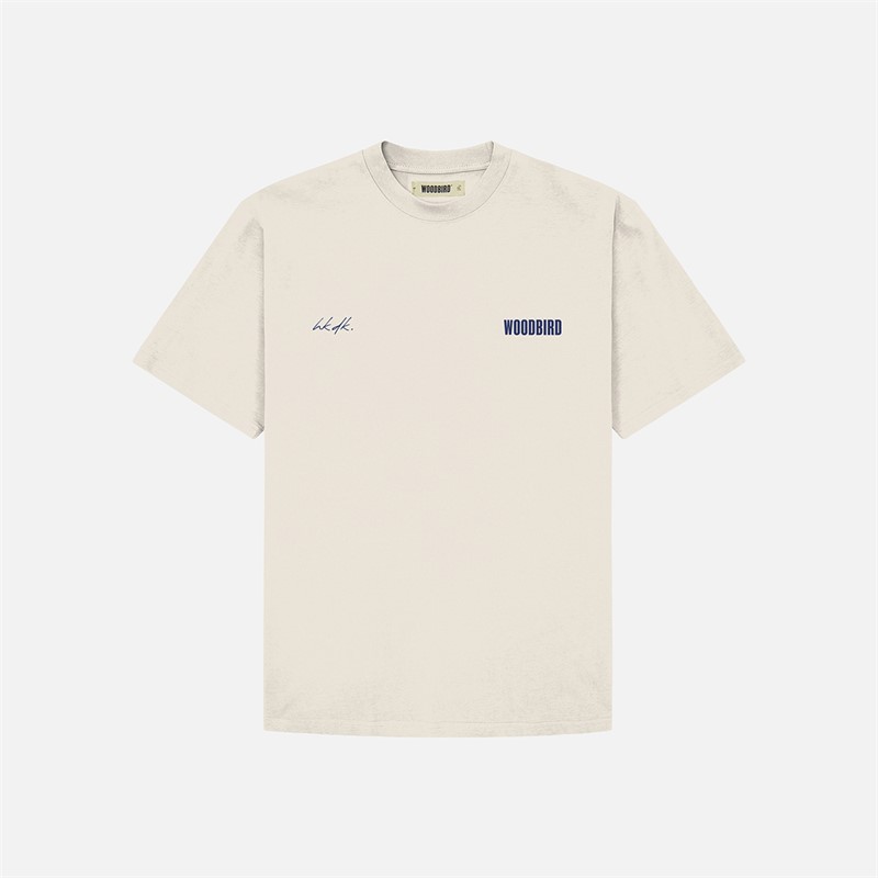 Woodbird Baine 8410 T Shirt Off White/Navy Off White-Navy