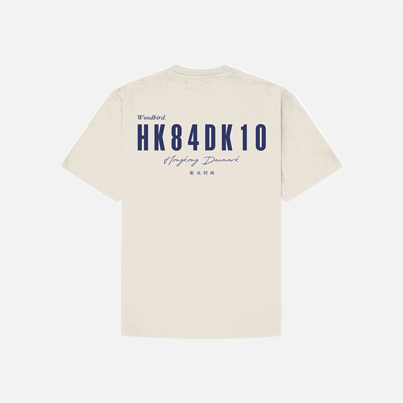 Woodbird Baine 8410 T Shirt Off White/Navy Off White-Navy
