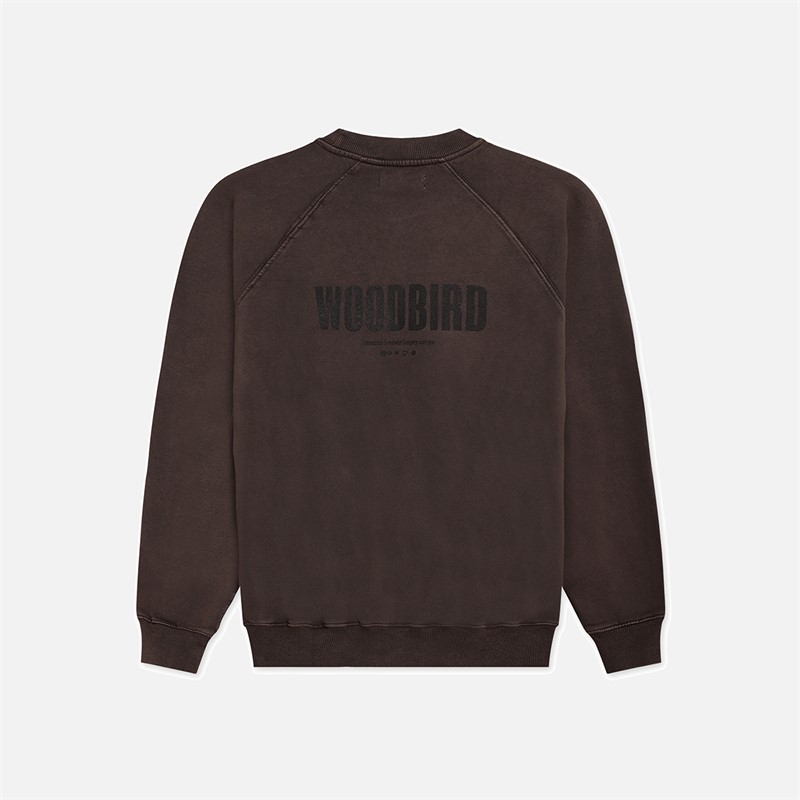 Woodbird Zhang Wasch Sweatshirt mit Logo Braun