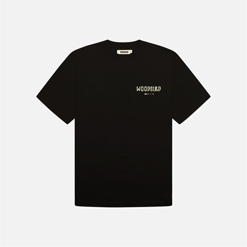 Woodbird Baine Serve T Shirt Schwarz/Gelb Black-Yellow