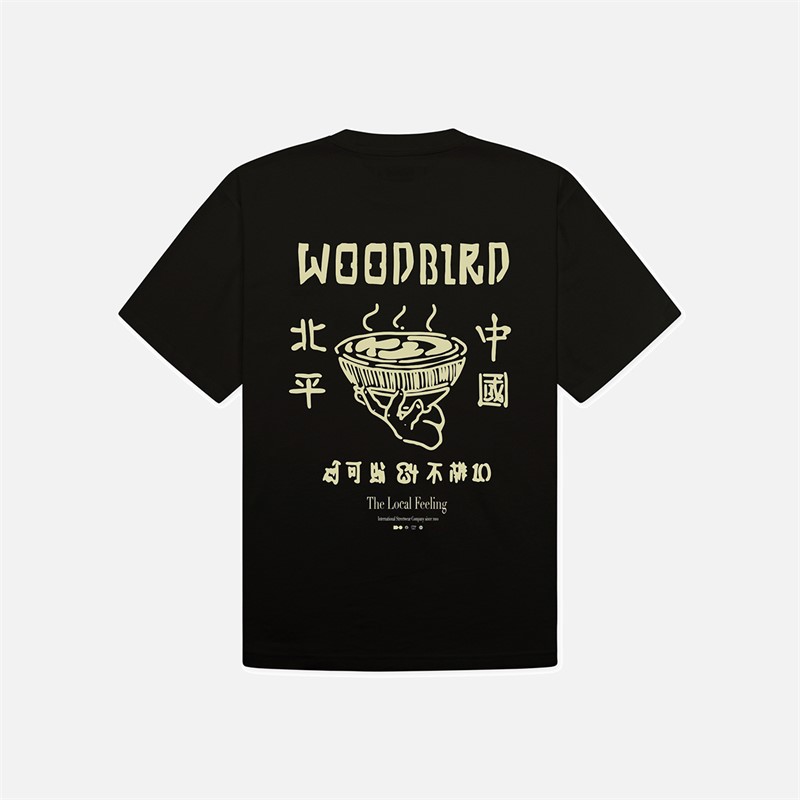 Woodbird Baine Serve T Shirt Schwarz/Gelb Black-Yellow