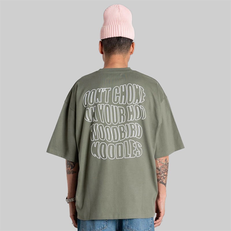 Woodbird T-shirt Beam Wobble szaro-zielony dla niego kolor Grey-Green