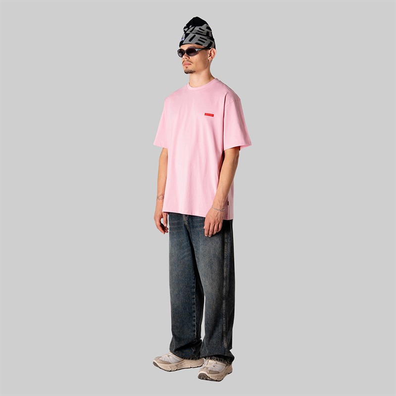 Woodbird Baine T-shirt dla niego kolor Dusty Rose