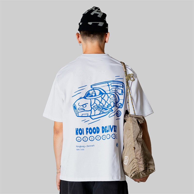 Woodbird Baine Koi Koszulka dla niego kolor Biały