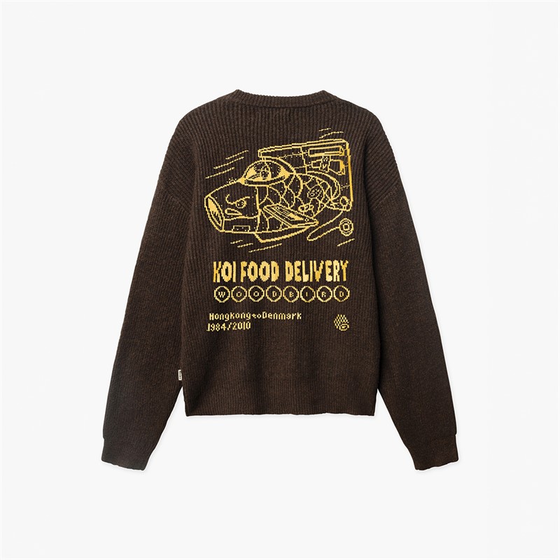 Woodbird Kurt Koi sweter dla niego kolor Dark Brown