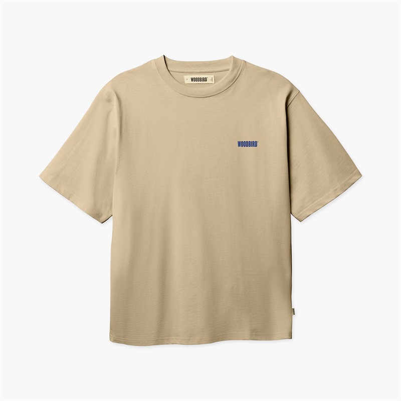Woodbird Herre Baine Wobble T-shirt Sand
