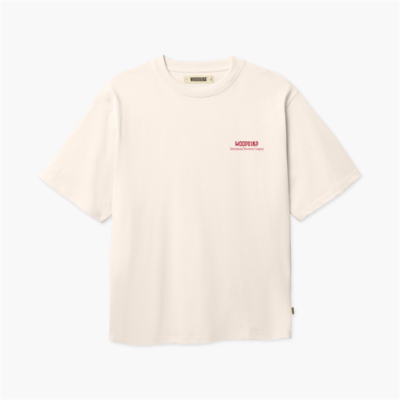 Woodbird Herre Baine Serve T-shirt Off White